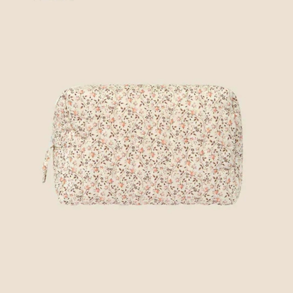 Papinelle Cream Floral Cosmetic Bag/Case
